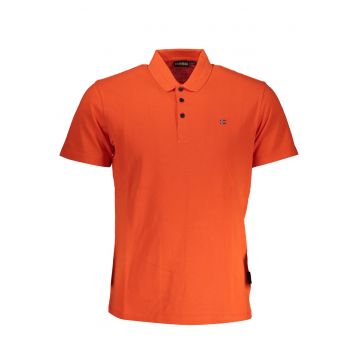 Tricou polo barbati din bumbac cu logo rosu