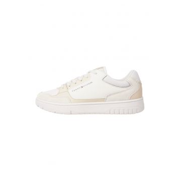 Pantofi sport low-cut din piele si piele intoarsa