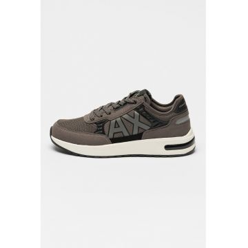 Pantofi sport low-top cu monograma contrastanta