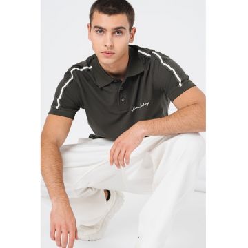 Tricou polo din amestec de bumbac cu logo