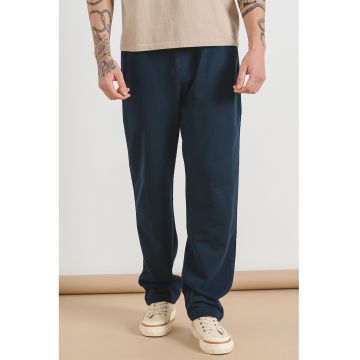 Pantaloni de trening din amestec de bumbac cu croiala ampla