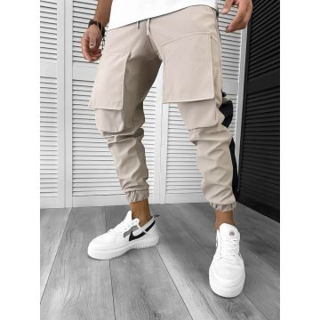 Pantaloni de trening cargo  bej   conici Y359 32-4