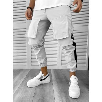 Pantaloni de trening cargo  gri   conici Y359 20-3