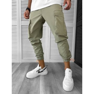 Pantaloni de trening cargo kaki conici Y410 14-5