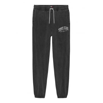 Pantaloni de trening din amestec de bumbac organic cu snur in talie