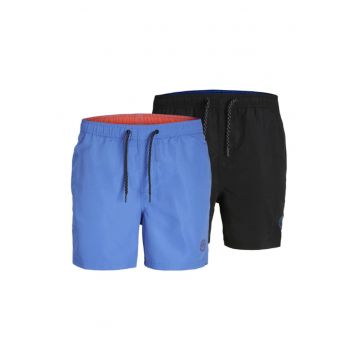 Set 2 perechi pantalonide baie barbati - Poliester - Negru - Albastru