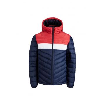 Geaca JACK &JONES Hero Puffer - 12211785-Navy Blazer TRUE RED BLOCKING 17402