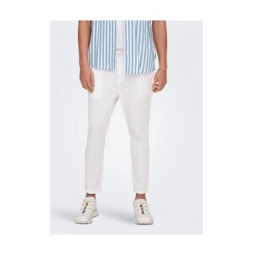 Pantaloni barbati - 46895 - Bumbac - Alb