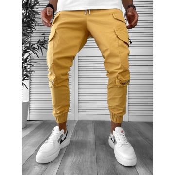 Pantaloni de trening cargo crem conici Y101 32-4