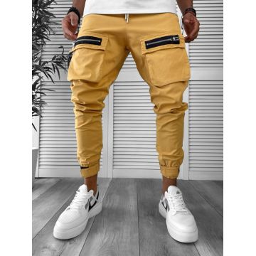 Pantaloni de trening cargo crem conici Y103 34-4