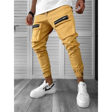 Pantaloni de trening cargo crem conici Y103 34-4