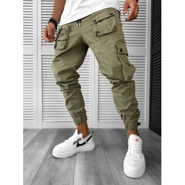 Pantaloni de trening cargo kaki conici Y310 16-5