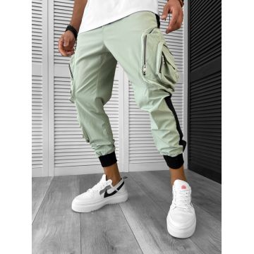 Pantaloni de trening cargo verzi conici Y512 14-4