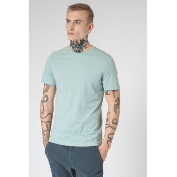 Tricou din bumbac cu decolteu la baza gatului