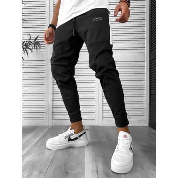 Pantaloni de trening negri conici 12961