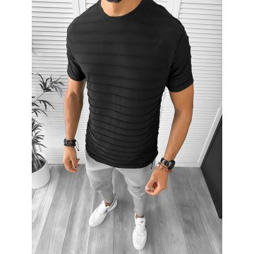 Tricou barbati slim fit negru 12953