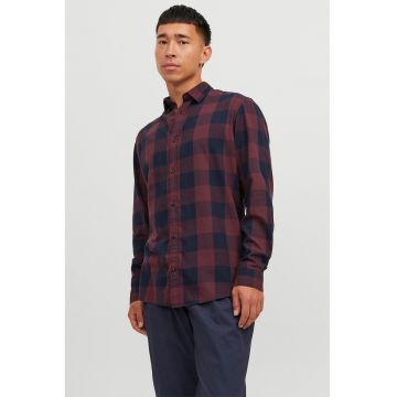 Camasa slim fit cu model in carouri Gingham