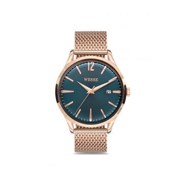 Ceas barbatesc model WWG202204 - verde - curea rose gold - mecanism quartz - 3 ATM