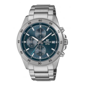 Ceas EDIFICE Classic Chronograph - Quartz - Albastru - Bratara Otel - 10 ATM