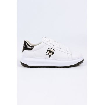 Pantofi sport din piele cu aplicatie logo