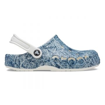 Saboti Crocs Baya Denim Clog Alb - White/Multi