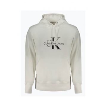 Barbati hoodie J30J325429 din bumbac cu imprimeu cu logo si croiala Regular fit - Alb