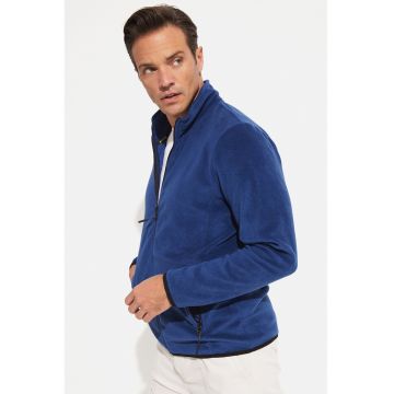 Bluza de trening din material fleece cu fermoar