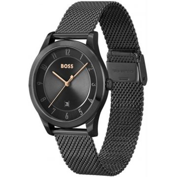 Ceas barbatesc 1513986 - mecanism quartz - carcasa si bratara otel inoxidabil - negru - 41mm