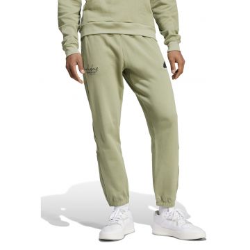 Pantaloni de trening din bumbac cu logo brodat