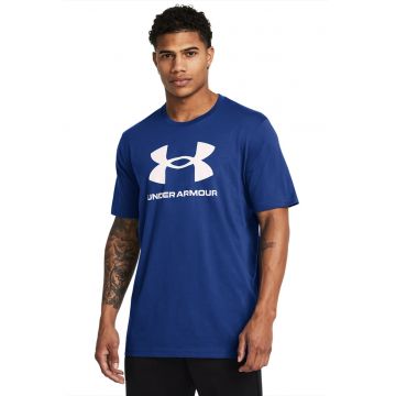 Tricou din amestec de bumbac cu imprimeu logo - pentru fitness