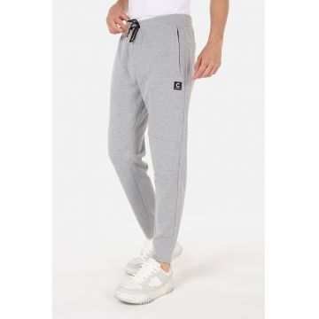 Pantaloni de trening din amestec de bumbac cu snur in talie