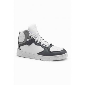 Pantofi sport high-top de piele ecologica