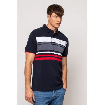 S - Tricou polo cu model in dungi Drum