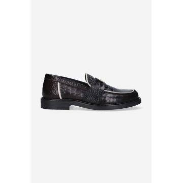 Filling Pieces mocasini de piele Loafer Polido Ox Blood culoarea negru 44233191912-BLACK