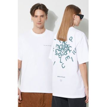 Filling Pieces tricou din bumbac T-shirt Alphabet culoarea alb, cu imprimeu, 74405001901