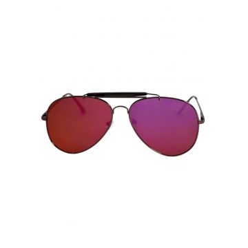 Ochelari de soare Aviator Outdoorsman mov cu reflexie galbena - Negru