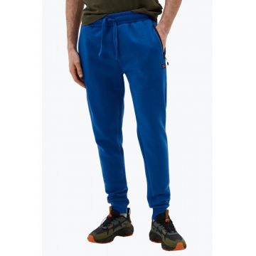 Pantaloni sport barbati cu talie elastica si snur albastru