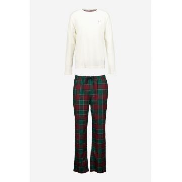 Pijama din amestec de bumbac organic cu pantaloni lungi