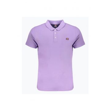 Tricou polo barbati cu logo - din bumbac - Mov