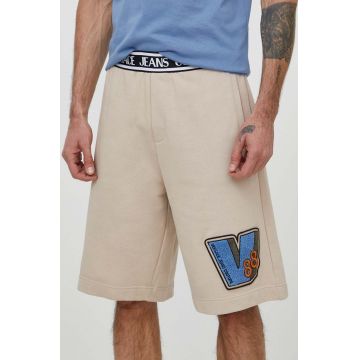 Versace Jeans Couture pantaloni scurti din bumbac culoarea maro