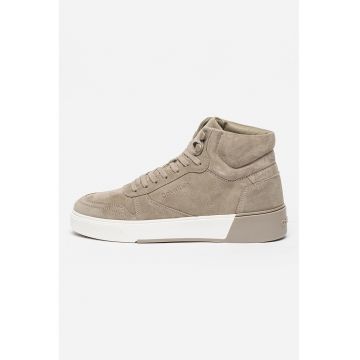 Pantofi sport high top din piele intoarsa