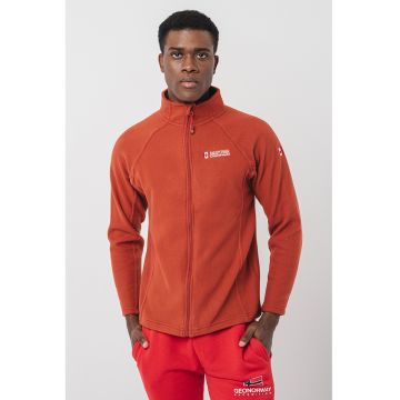 Bluza de trening de fleece cu fermoar si guler mediu