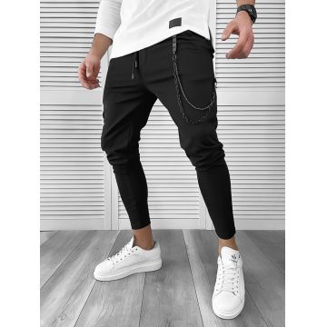 Pantaloni de trening negri conici 10060 O2-4.3