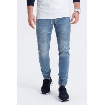 Pantaloni jogger de denim cu snururi