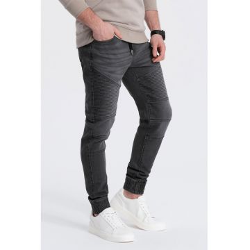 Pantaloni jogger de denim cu snururi