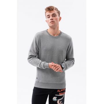 Bluza sport regular fit cu decolteu la baza gatului - Gri melange -