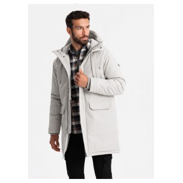 Geaca parka OM-JALJ-0169 - Cu fermoar - Cu gluga - Barbati