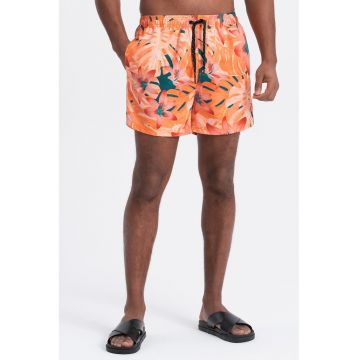 Pantaloni scurti de baie cu model si buzunare laterale