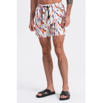 Pantaloni scurti de baie cu model si buzunare laterale