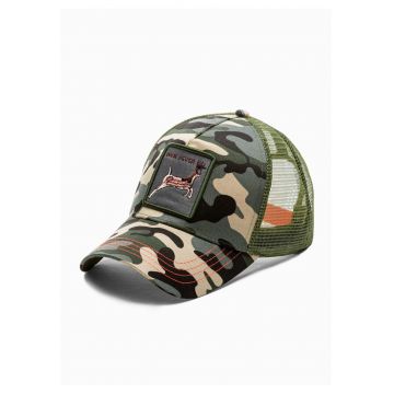 Sapca cu broderie Cerb H127 - Barbati - Ajustabila - Cu plasa - Camuflaj - Onesize